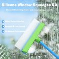 thumbnail image 3 of AquaSwipe Recyclable Silicone Window Squeegee Kit, 3 in 1 Window Cleaning Scraper, Rotatable Rubber Squeegee and Microfiber Scrubber, Squeegee Cleaner for Shower Glass Mirror Window Door (Green), 3 of 6