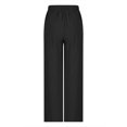 thumbnail image 3 of AherBiu Pantalon Habillé à Jambe Droite Taille Haute pour Femme, Coton et Lin, Grand, 3 of 6