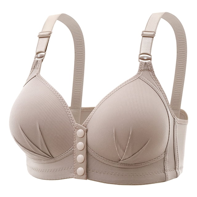 UPPADA Daily Deal Plus Size Front Button Bras for Women Sports Bras Full Coverage Soft Sleep Wirefree Bras Push Up Bra Seamless Comfort Supportive Bras Plus Size Everyday Bra