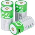thumbnail image 1 of USB C Lithium ion Rechargeable Battery, 1.5V 5000mWh Rechargeable C Battery, 2.5 H Fast Charge, 1200 Cycle with Type C Port Cable, Constant Output,4-Pack, 1 of 8