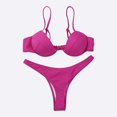 thumbnail image 2 of Faithtur Women Solid Color Adjustable Spaghetti Strap Underwire Bra + Thong, 2 of 9