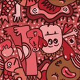 thumbnail image 1 of Ahgly Company Machine Washable Indoor Square Transitional Cranberry Red Area Rugs, 4' Square, 1 of 7