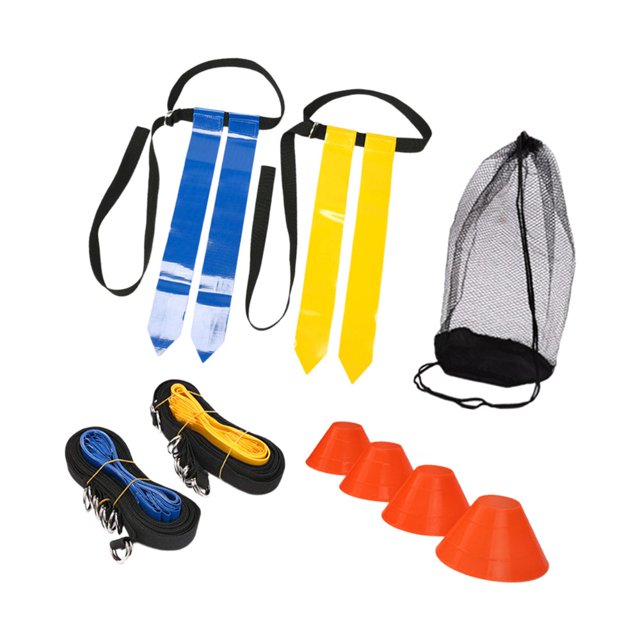 SUTENGDA Rugby Hip Flags Football Training Flags Sturdy with Black Tape Referee Flags Yellow and Blue