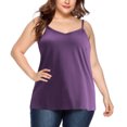 thumbnail image 1 of ohmzyzo Womens Plus Size Tank Tops V Neck Sleeveless Cami Adjustable Spaghetti Strap Camisole Summer Basic Tank Shirts, 1 of 6