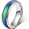 thumbnail image 1 of ORUYROP Bague de Mariage Sensorielle en Acier Inoxydable 4mm Changement de Couleur, 1 of 2