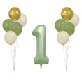 thumbnail image 2 of XYAIYT Set of Aluminum Foil Digital Balloons Holiday Birthday Party Decoration with Number Regular Balloons,Includes Ribbon Straw for Customizable Party Arrangements Celebrations,Green, 2 of 7