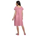 thumbnail image 3 of Moomaya Cotton Short Sleeve Nightdress For Ladies Solid Button Placket Nightwear, 3 of 4