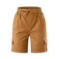 thumbnail image 3 of Short Cargo Femme Entrejambe 7 Pouces Coton Plein Air Randonnée Mode Été pour 2025 Grande Taille Taille Haute Bermuda pour Femmes avec Poches, 3 of 5