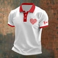 thumbnail image 2 of Canada Day Shirt Short Sleeve Button Down Polo Shirt Basic Maple Leaf Dress Shirts for Men, 2 of 3