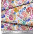 thumbnail image 2 of Soimoi Polyester Crepe Fabric Coral Ocean Printed Craft Fabric by The Yard 42 Inch Wide, 2 of 2