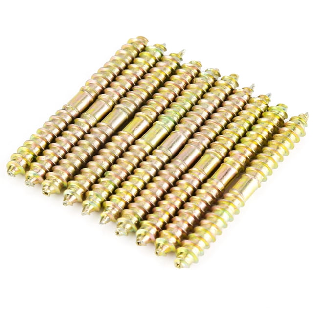 Vis en Bois, 10 Pcs 6*60mm Vis à Tige Double Extrémité pour Meubles Design de Pointe