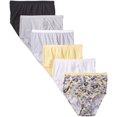 thumbnail image 1 of Fruit Of The Loom Womens Cotton Assorted Brief 6 Pack, 10, Assorted, 1 of 6