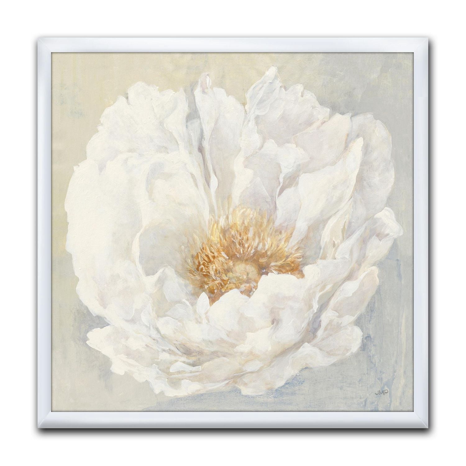 Designart Pivoine blanche sereine Art mural encadré