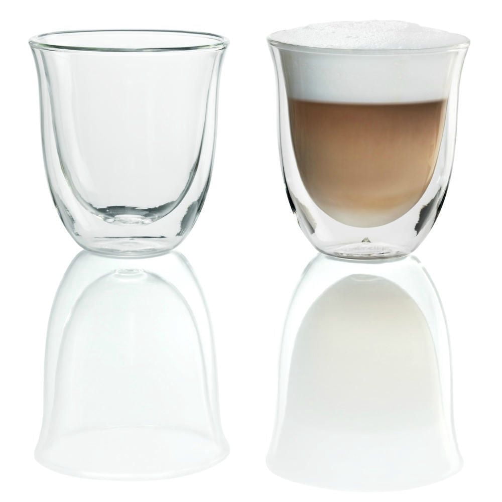 2 verres à cappuccino isothermes De’Longhi à double paroi
