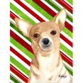 thumbnail image 1 of Carolines Treasures RDR3010CHF Drapeau de Noël Chihuahua à Rayures Bonbons en Toile Taille Maison, 1 of 4