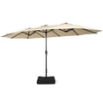 thumbnail image 2 of Costway Parasol de Patio Double Face de 15 Pi Parasol de Marché Extérieur Beige, 2 of 10