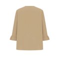 thumbnail image 5 of Timegard Hauts Grande Taille pour Femmes Col en V Froncé à Volants Manches 3/4 T-Shirts Confortables Décontractés Amples, 5 of 5
