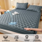Lisbinx Waterproof Fitted Sheet | Non-Slip Mattress Protector | All-Inclusive Bed Cover with Soft Fiber | 90X200Cm | Suitable for Sleeping Naked & Pet Protection