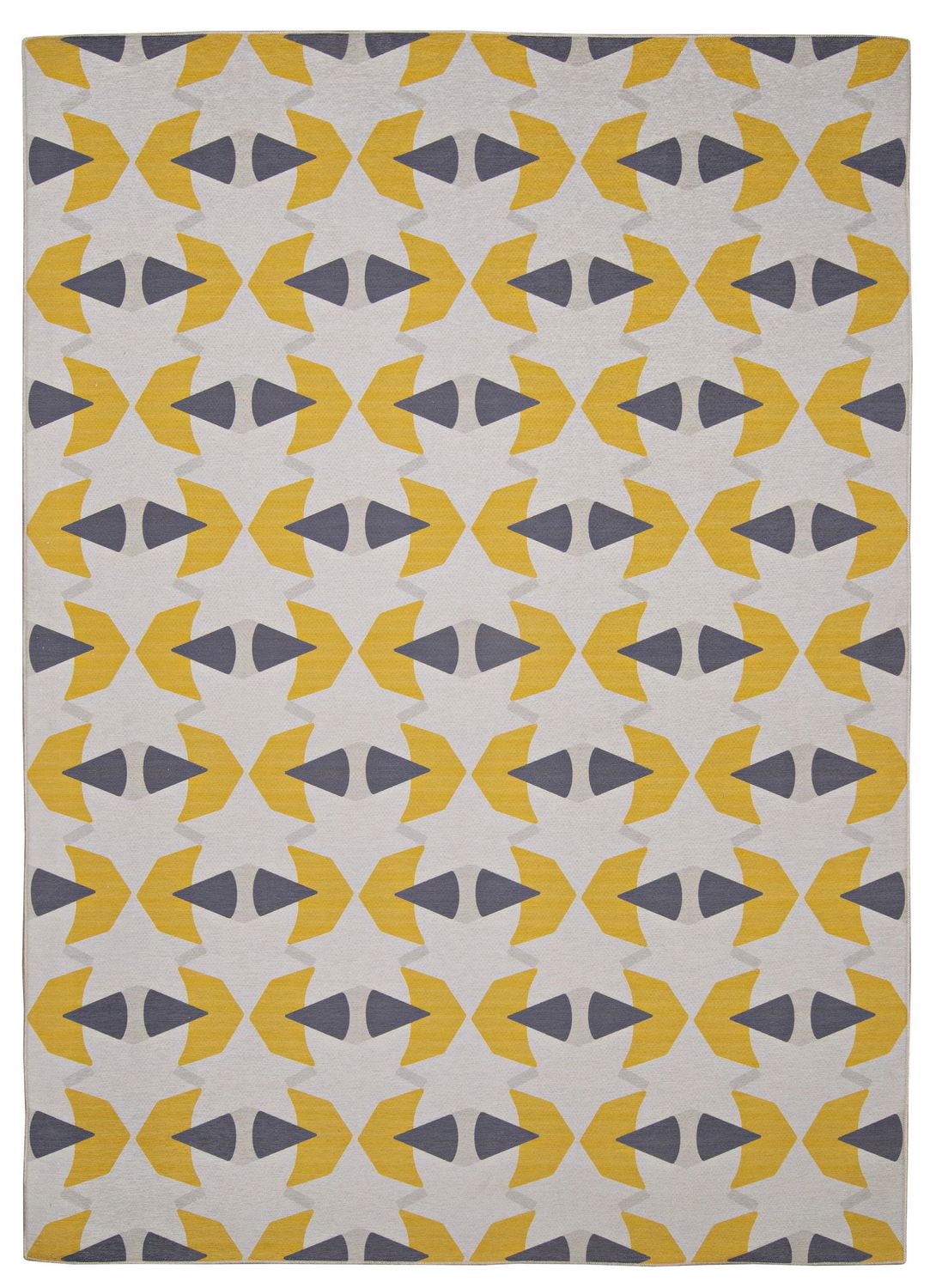Tapis d'accent extérieur lavable Hialeah ivoire & jaune 3 pi x 5 pi