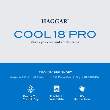 Haggar Short Oxford Uni Extensible à devant Plat pour Hommes Cool 18 Pro