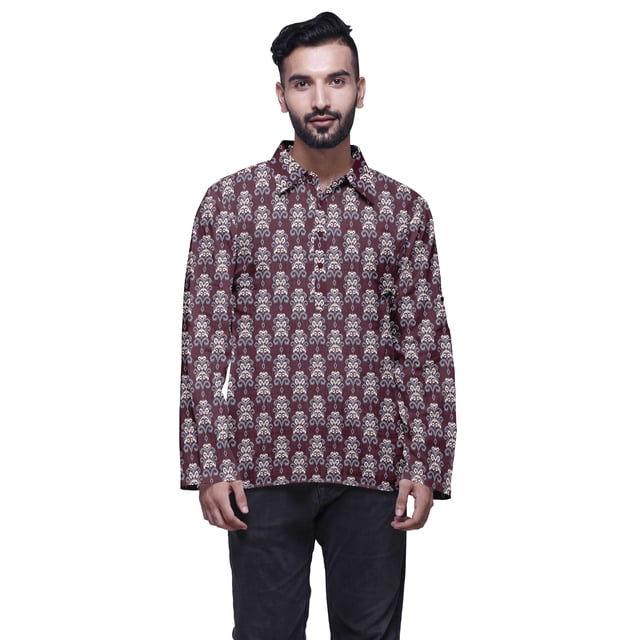 Atasi Printed Button Placket Traditional Kurta For Men Short Kurta Shirt For Boy