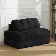 Garvee 3-in-1 Portable Folding Sofa Bed Sleeper Chair with Pillow & Back, 51.12"x74.8"x9", Black