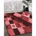 thumbnail image 3 of Ahgly Company Tapis d'Intérieur Rectangulaire Transitionnel Rouge Foncé Lavable à la Machine, 8 Pieds x 12 Pieds, 3 of 7