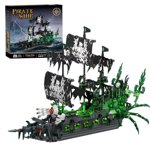 Ghost Pirate Set de blocs de construction de navires, décoration de bureau créative MINI Cadeau d'Halloween en brique (1242pcs)