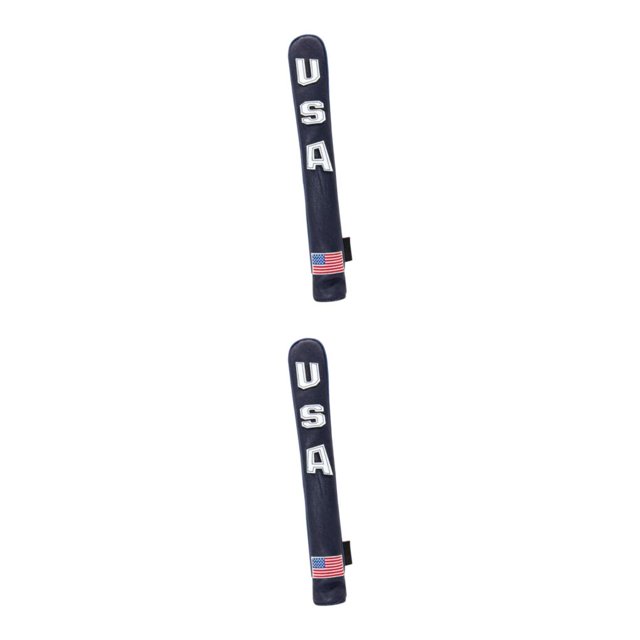 Baohd PU Golf Alignment Stick Cover Case Premium Holder Embroidered Waterproof Blue White 33 x 5.5cm 2Set