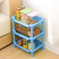 thumbnail image 2 of 3 Layer Square Triangular Corner Storage Organizing Caddy Stand For Bathroom Hot Pan Holder for Counter Foldable Kitchen Stainless Steel Sponge Holder Wooden Rack for Kitchen over Rack Bottle Rack, 2 of 3