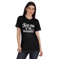 thumbnail image 1 of Inkmeso Embrasse-Moi Je Suis Vaccinée T-shirt Drôle Pro-Vaccin à Col Rond pour Femmes-9r, 1 of 8