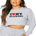 thumbnail image 1 of Women‘s Cropped Sweatshirts Letter Heart Print Crew Neck Pullovers, 1 of 4