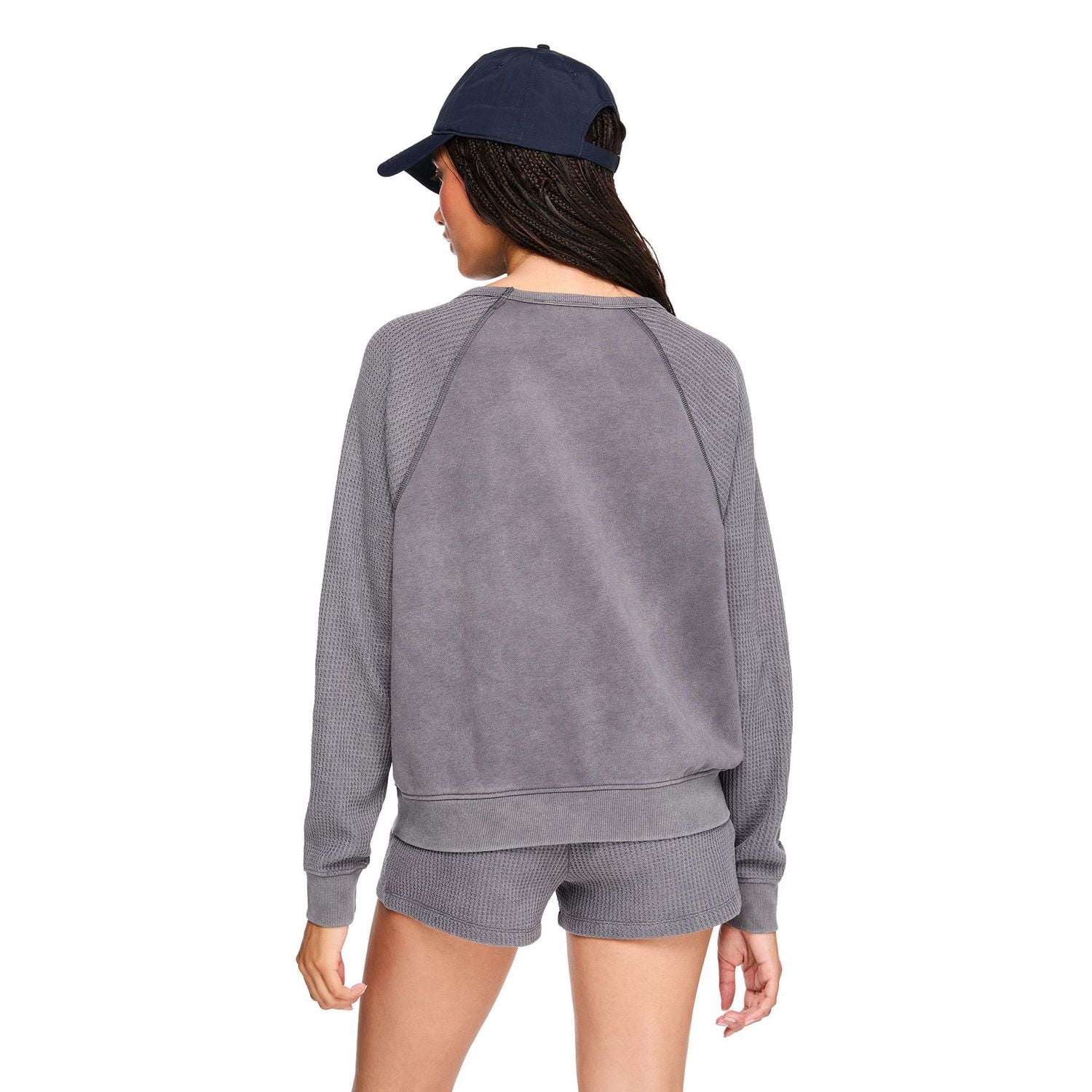 Coton ouaté à manches raglan en tricot gaufré Wild Skye pour femmes