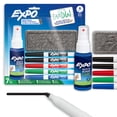 thumbnail image 1 of EXPO Dry Erase Markers, Low Odour Ink, Fine Tip, Assorted Colours, 7 Piece Set (w/ Eraser & Spray Cleaner), 1 of 8