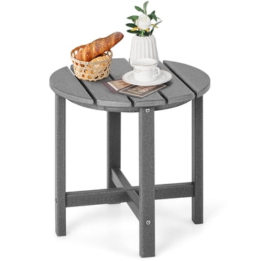 Table d'Appoint Adirondack de Patio 18 Pouces Résistant aux Intempéries en HDPE pour Jardin Gris