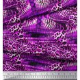 thumbnail image 3 of Soimoi Purple polyester Crepe Fabric Leopard & Tiger Animal Skin Print Sewing Fabric Yard 52 Inch Wide, 3 of 3