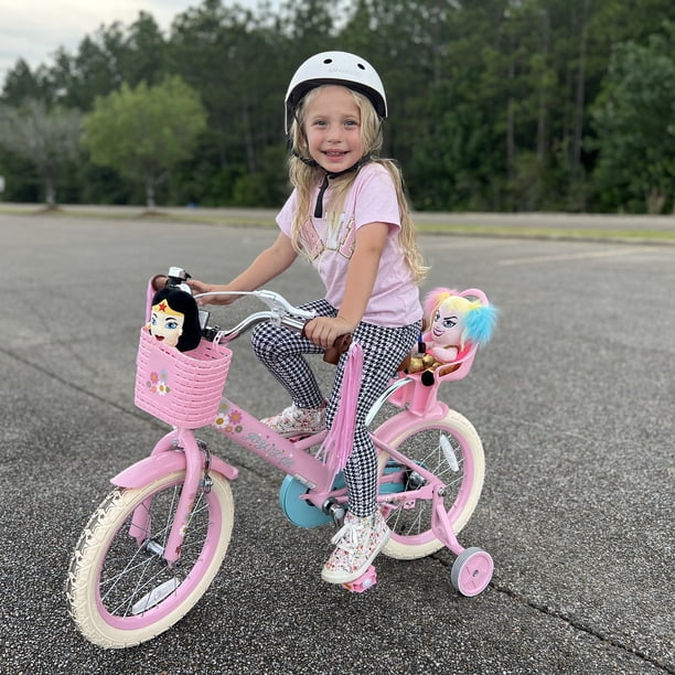 JOYSTAR Vélo Enfant Poupée 12/14/16 Pouces – Avec Siège, Serpentins, Drapeau Et Plaque