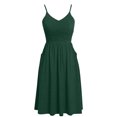 thumbnail image 4 of HWRETIE Robe d'Été pour Femme à Col en V, à Bretelles, Sans Manches, Décontractée, Robe de Plage pour Vacances au Bord de la Mer, 4 of 6