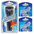 thumbnail image 1 of Personna Matrix3 Advanced Manche de Rasoir à Triple Lame + Lames de Cartouche de Recharge à Triple Lame en Titane Matrix3, 4 Unités (Lot de 2), 1 of 1