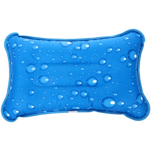 KAKOWELY Oreiller Remplissable d'Eau avec un Motif Bleu Vif Présentant des Gouttes d'Eau. Cet Oreiller Gonflable Rafraîchissant, Fait de polyester Léger, Mesure 53,50 x 34,50 cm et Est portable, Idéal pour les Activités d'Été comme le camping, la Détente en Plein Air Ou les Fêtes à la Piscine.