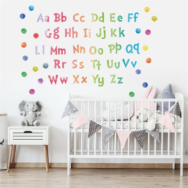 Vaidha Éducation pour Enfants 26 Lettres Anglaises Colorées Autocollants Muraux