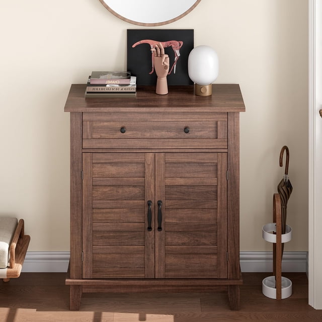 BeesClover Buffet Moderne avec Tablette Réglable à 3 Niveaux avec 7 Vitesses, Armoire de Rangement de Cuisine avec Grand Tiroir pour Salle à Manger, Salle de Bain, Entrée