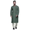 thumbnail image 1 of Atasi Kurta Pyjama de Fête pour Hommes Col Mandarin Manches Longues Kurta Pyjama Ethnique, 1 of 5