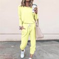thumbnail image 1 of Birdeem Women's Solid Long Sleeve Sport Pullover Leisure Tops + Pants Set, 1 of 1