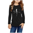thumbnail image 2 of T-shirts à Manches Longues pour Filles, Col Rond, en Coton, Imprimé Libellule, T-Shirts Décontractés d'Automne et de Printemps, T-Shirts Graphiques Basiques pour Enfants (5 Ans, Noir), 2 of 5