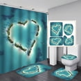 thumbnail image 4 of Valentine‘s Day 3D Digital Printing Shower Curtain 4-piece Set For Home / Hotel / Party Decoration, 4 of 5
