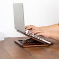 thumbnail image 4 of Adjustable Wooden Laptop Stand - Foldable & Compact Desk Accessory for Office - Sustainable Timber for Heat Dissipation, 11x11 Inch, Beige, 4 of 7
