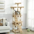 thumbnail image 2 of PawHut 68 inches Cat Tree, Multi-Level Large Cat Tower Condo, Light Brown, 2 of 10