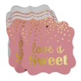 thumbnail image 3 of Inkdotpot Real Gold Foil Bracket Shape Paper Hang Tags Love Is Sweet Wedding Favor Tags Pack Of 100, 3 of 6