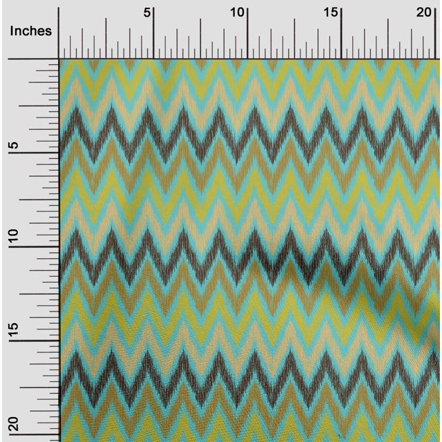 oneOone Cotton Poplin Fabric Chevron Ikat Printed Craft Fabric BTY 42 Inch Wide